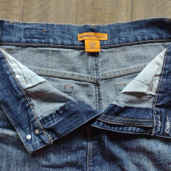 Denim Mini Skirt with Orange Beading Size 11 by Neeso Premium Jeans - Picture 2 of 7